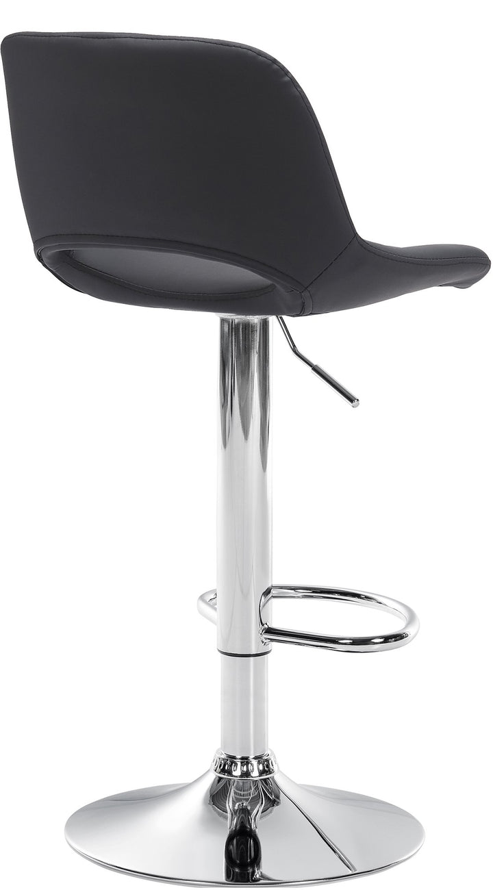 Set med 2 Barstolar med ryggstöd Konstläder Justerbar Vridbar 106 Svart - bild 3