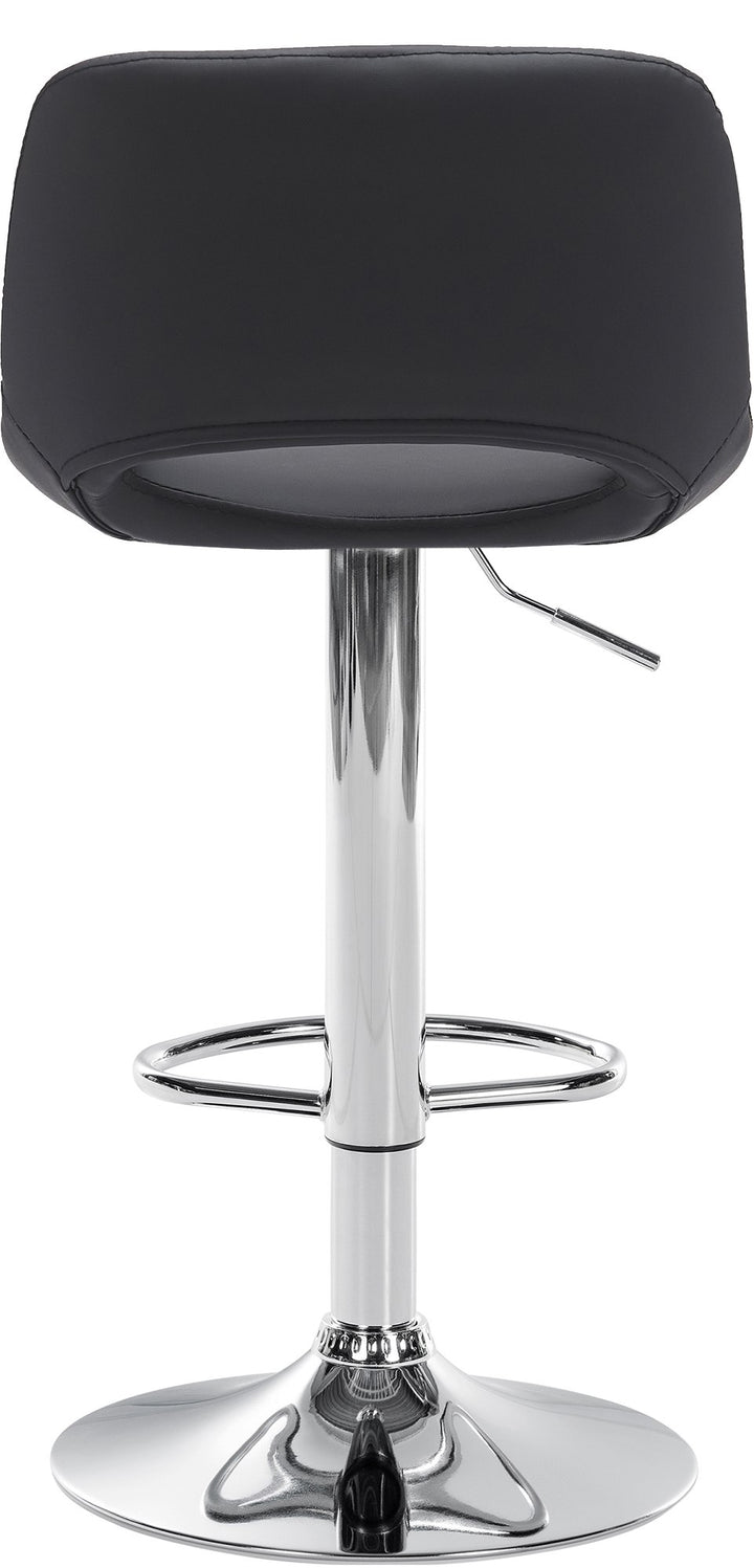 Set med 2 Barstolar med ryggstöd Konstläder Justerbar Vridbar 106 Svart - bild 4