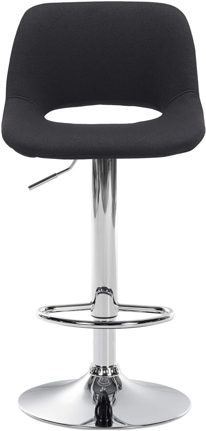 Set med 2 Barstolar med ryggstöd Tyg Justerbar Vridbar 106 Svart - bild 5