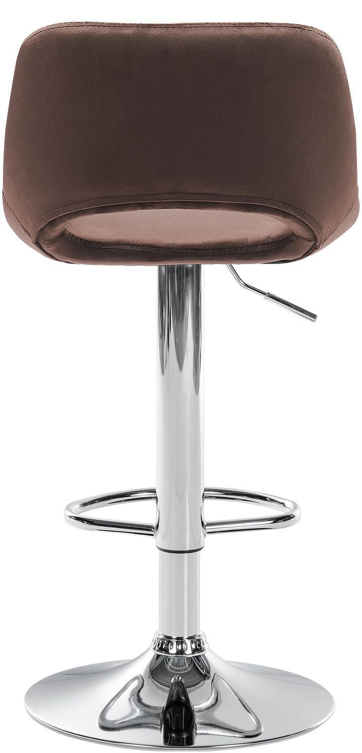 Set med 2 Barstolar med ryggstöd Sammet Justerbar Vridbar 106 Brun - bild 4