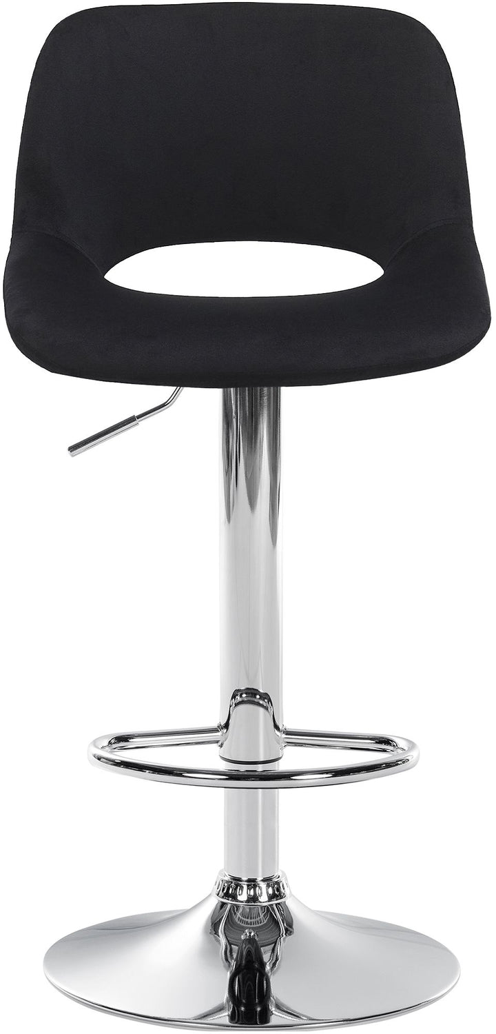 Set med 2 Barstolar med ryggstöd Sammet Justerbar Vridbar 106 Svart - bild 5
