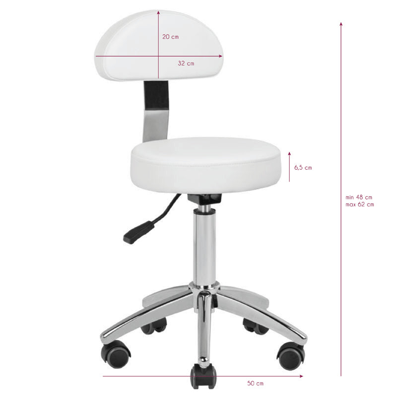 Taburett Sadelstol AM-304 Justerbar - Vit - bild 5