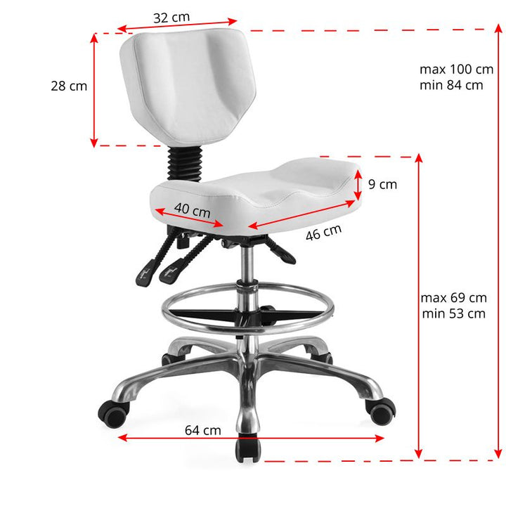 Taburett A-4299 Vit - Justerbar - bild 2