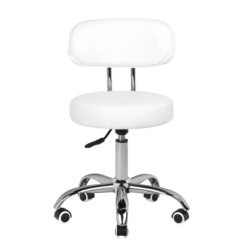 Taburett A-007 Vit i konstläder - Justerbar - bild 2