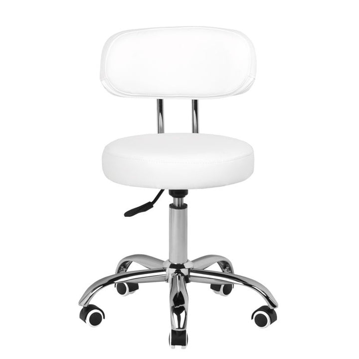 Taburett A-007 Vit i konstläder - Justerbar - bild 2