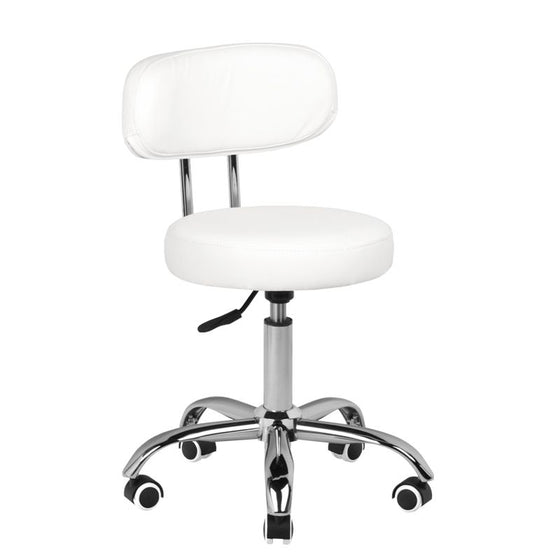 Taburett A-007 Vit - Justerbar i Konstläder