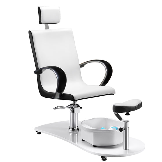 Hydraulisk Behandlingsstol Spa Massage - Pedikyrstol Vit/Svart