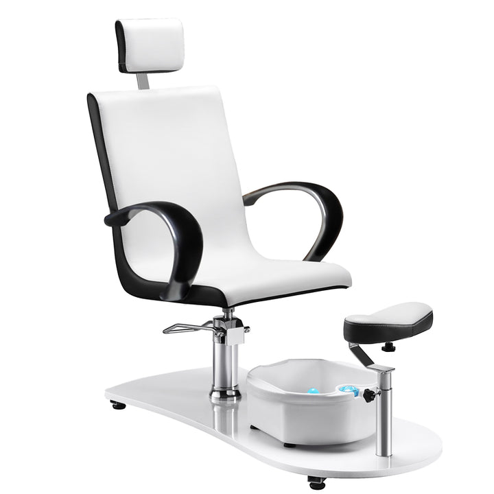 Hydraulisk Pedikyrstol Spa med Massage - Vit/Svart