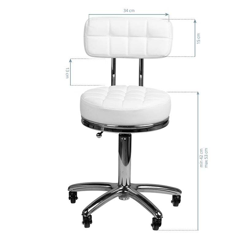 Taburett AM-877 Vit - Justerbar - bild 5
