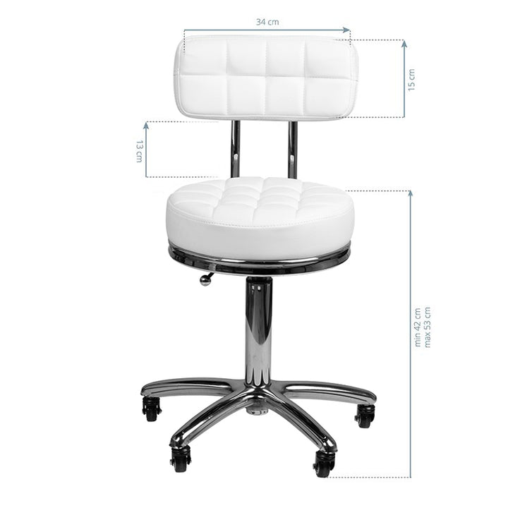 Taburett AM-877 Vit - Justerbar - bild 5