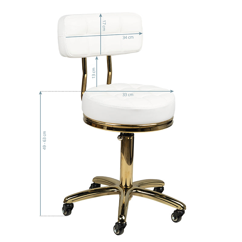 Taburett AM-961 Guld-Vit - Justerbar - bild 5