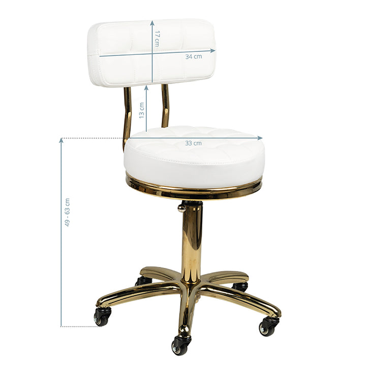Taburett AM-961 Guld-Vit - Justerbar - bild 5