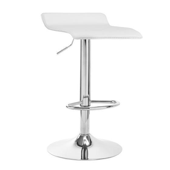 Barstol med ryggstöd QS-B08 Vit - Justerbar