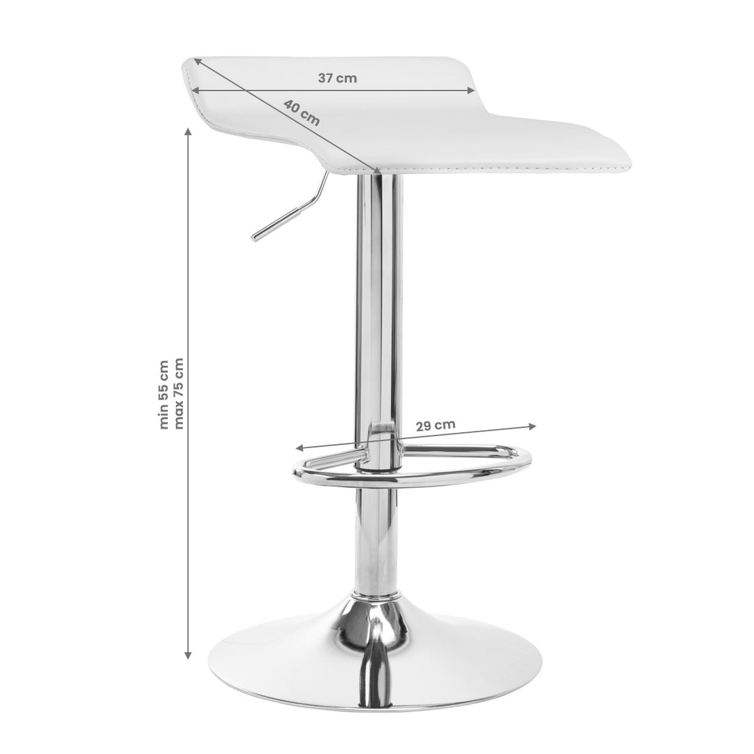 Barstol med ryggstöd QS-B08 - Vit, justerbar - bild 6