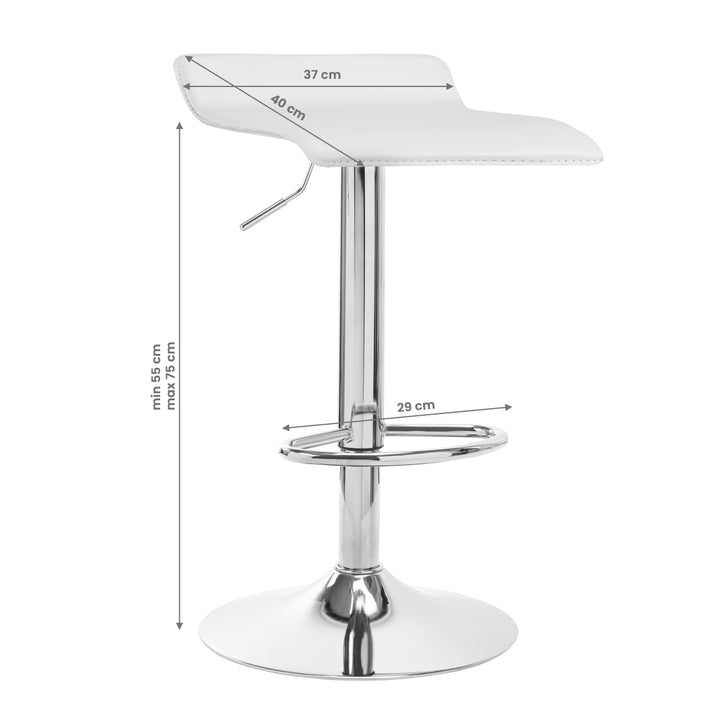 Barstol med ryggstöd QS-B08 - Vit, justerbar - bild 6