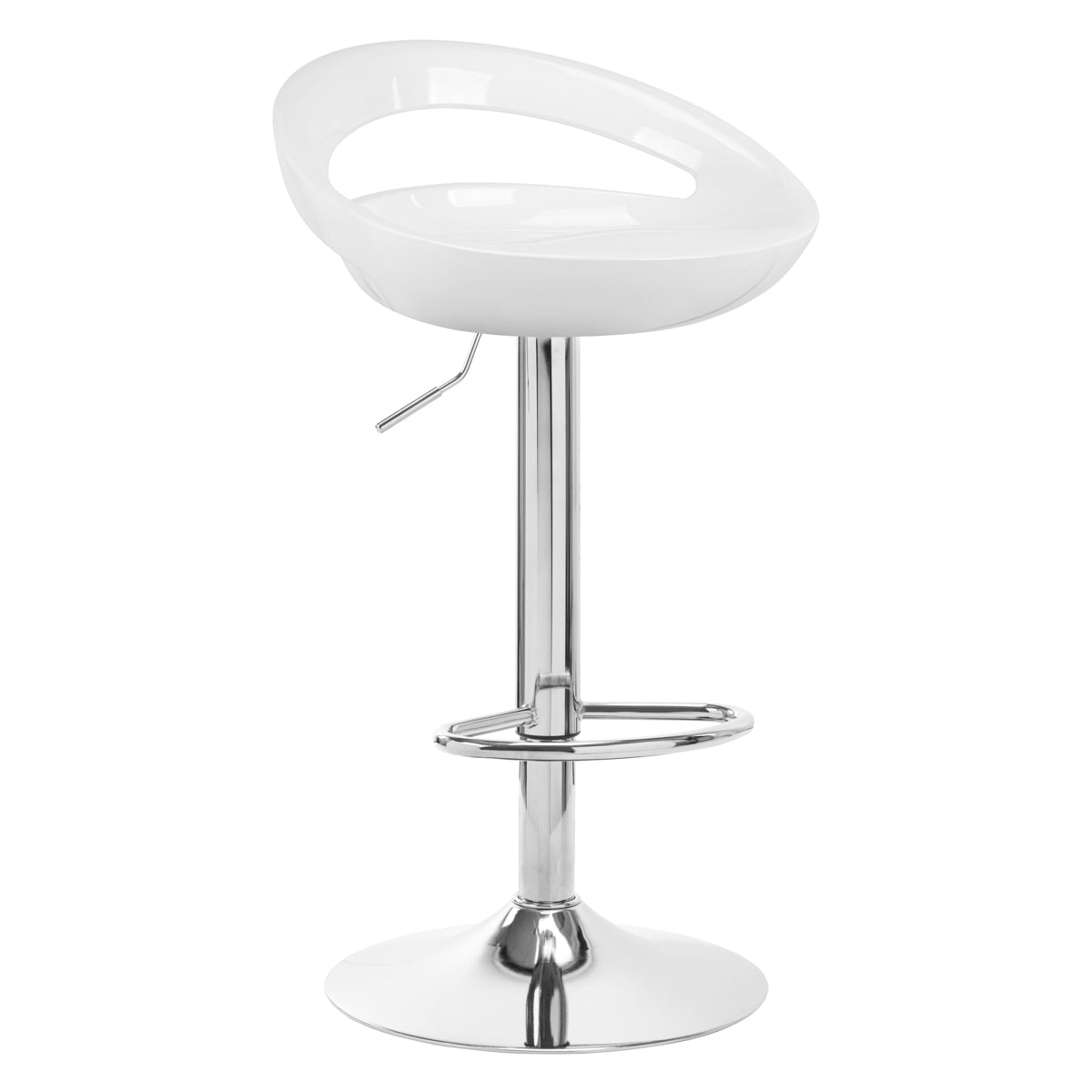 Barstol med ryggstöd QS-B01 - Vit, justerbar