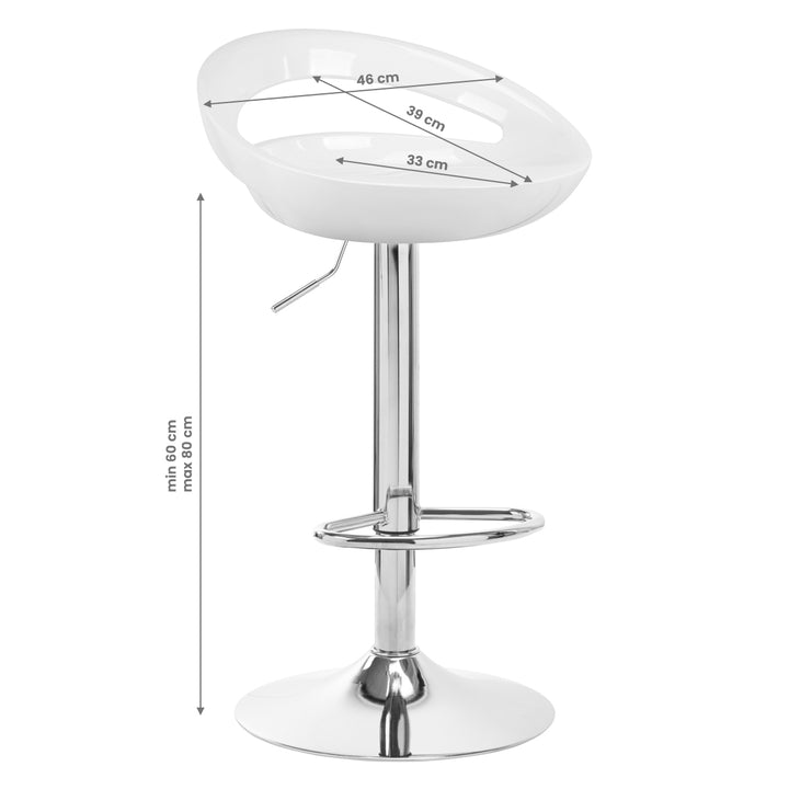 Barstol med ryggstöd QS-B01 - Vit, justerbar - bild 6