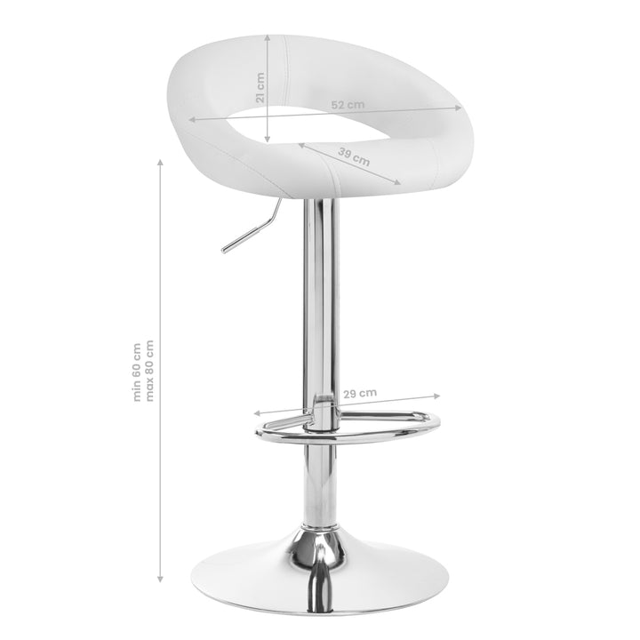 Snurrbar barstol med ryggstöd QS-B10 - Vit - bild 6