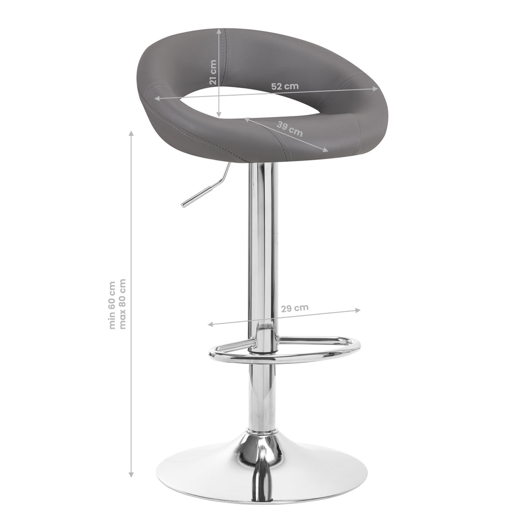 Snurrbar barstol med ryggstöd QS-B10 - Grå - bild 6