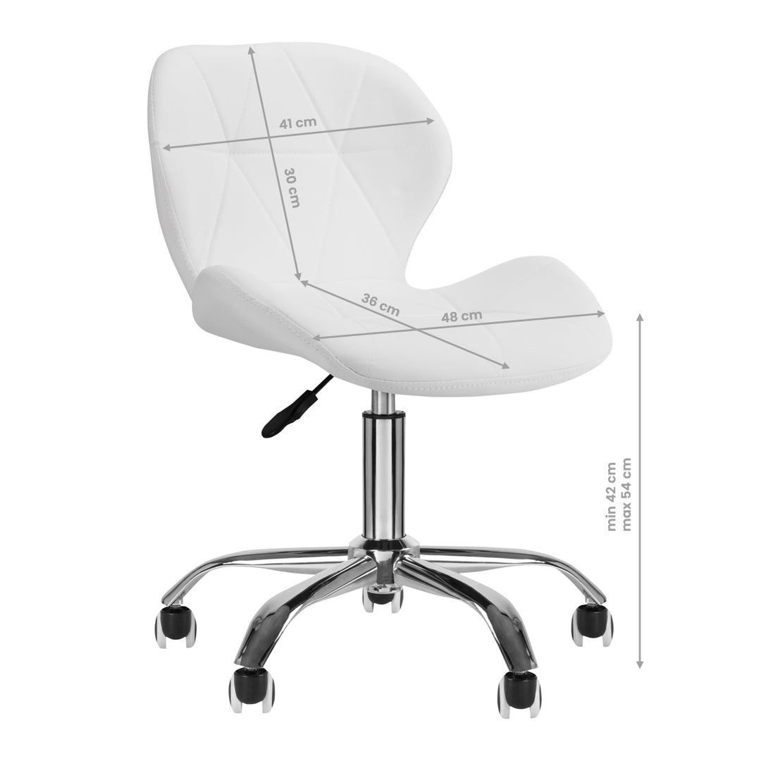 Taburett 4Rico QS-06 Vit - Justerbar med hjul - bild 6