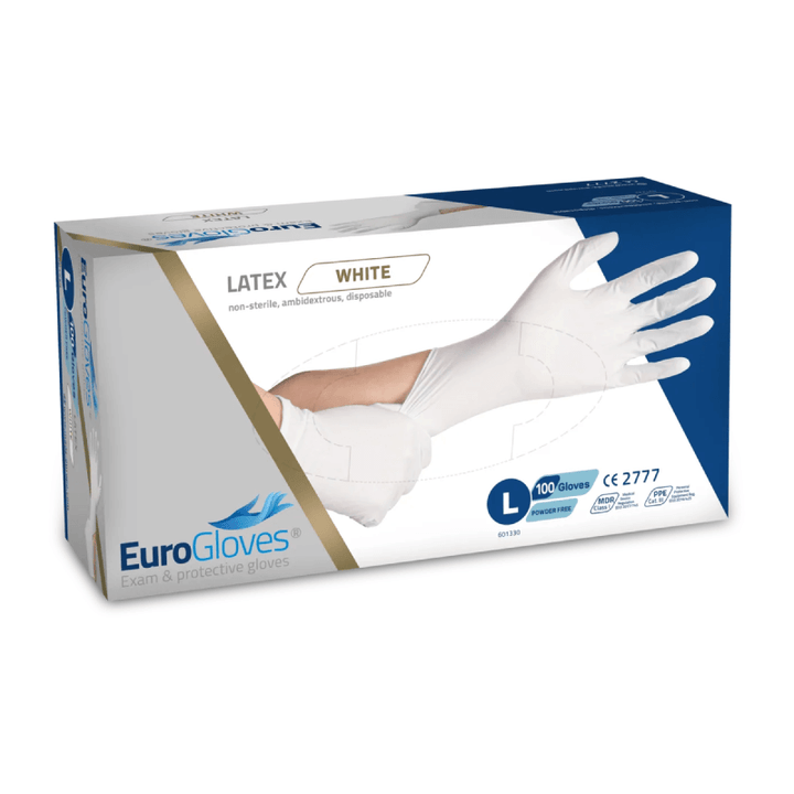 EuroGloves Latexhandskar Vita - 100 st