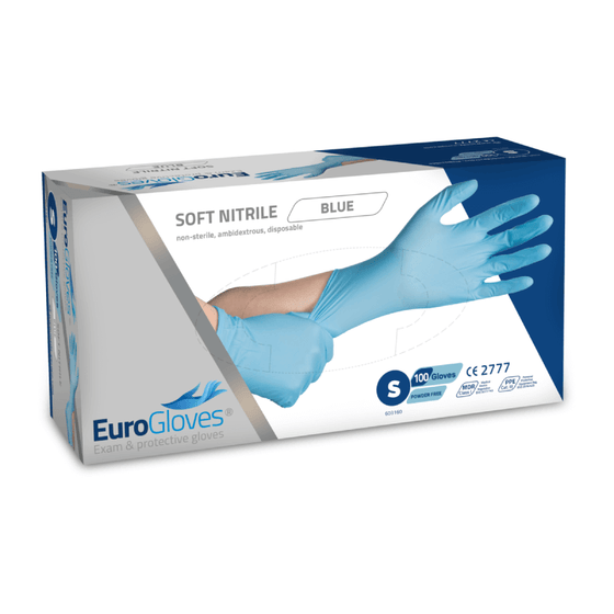 EuroGloves Soft Nitrilhandskar Blå - 100 st