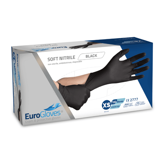 EuroGloves Soft Svarta Nitrilhandskar - 100 st