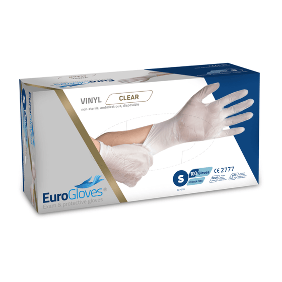 EuroGloves Vinylhandskar Vita - 100 st